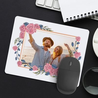 Çiçek Motifli Fotoğraflı Mousepad - Thumbnail