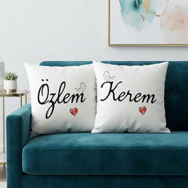  - Çiftlere Özel 2 İsimli Kare Yastık