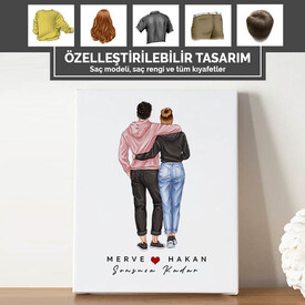 Çiftlere Özel Özelleştirilebilir Kanvas Tablo - Thumbnail