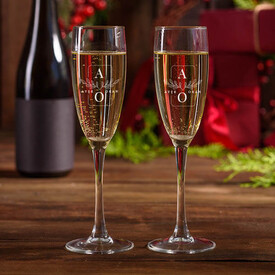 Çiftlere Özel Tasarım İsimli Şampanya Kadehi - Thumbnail