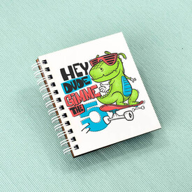 Çılgın Dinozor Motto Tasarım Hediyelik Not Defteri - Thumbnail