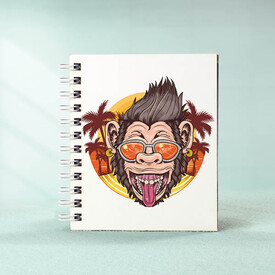 Çılgın Maymun Tasarım Hediyelik Not Defteri - Thumbnail