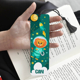 Çocuğa Hediye Astronot Aslan Desenli Kitap Ayracı - Thumbnail