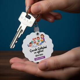  - Çocuk Gelişimi Öğretmenlerine Hediye Papatya Anahtarlık