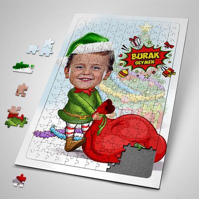  - Çocuk Noel Baba Karikatürlü Puzzle