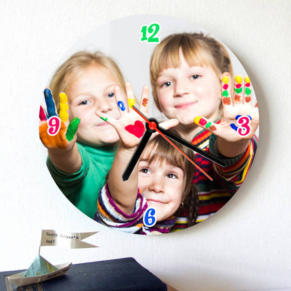 Çocuklara Hediye Fotoğraflı Duvar Saati