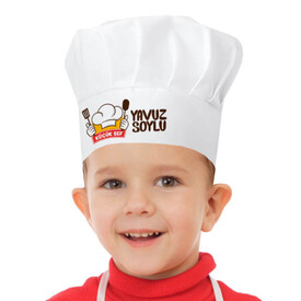 Çocuklara Hediye İsimli Şapkalı Mutfak Önlüğü - Thumbnail