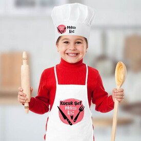  - Çocuklara Hediyelik Şapkalı Mutfak Önlüğü