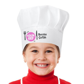 Çocuklara Özel Şapkalı Chef Mutfak Önlüğü - Thumbnail