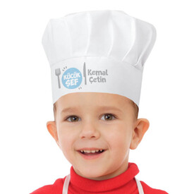 Çocuklara Özel Şapkalı Mutfak Önlüğü - Thumbnail