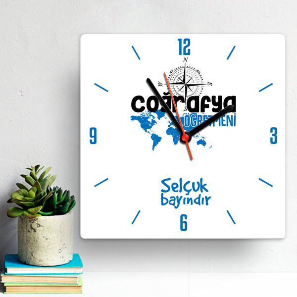 Coğrafya Öğretmeni İçin Hediyelik Duvar Saati