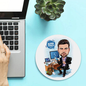  - Çok Çalışan Erkek Karikatürlü Mousepad