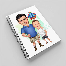 Cool Baba ve Oğlu Karikatürlü Defter - Thumbnail