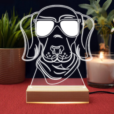 Cool Dog Tasarım 3d Led Lamba - Thumbnail