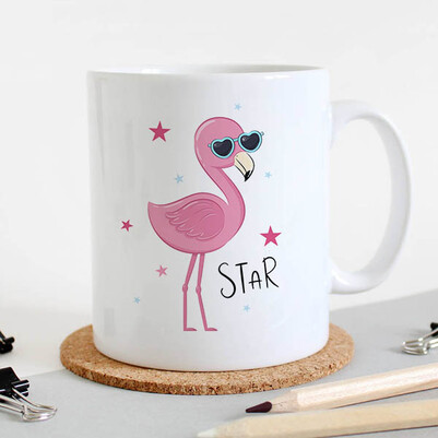 Cool Pink Bird Tasarım Kupa Bardak - Thumbnail