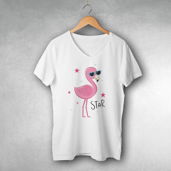 Cool Pink Bird Tasarım Tişört