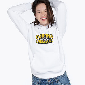  - Corona Tasarımlı Kapşonlu Kadın Sweatshirt