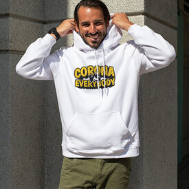 Corona Tasarımlı Kapşonlu Sweatshirt - Thumbnail