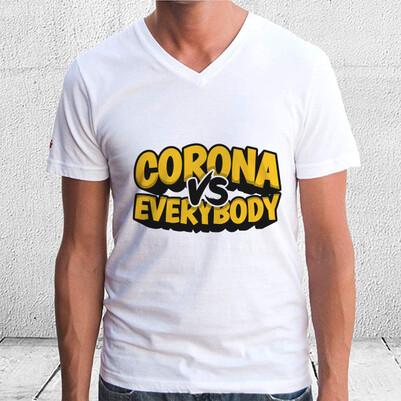 Corona vs Everybody Unisex Tişört - Thumbnail