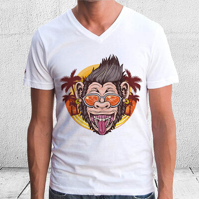 Crazy Monkey Tasarım Tişört - Thumbnail