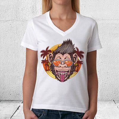 Crazy Monkey Tasarım Tişört - Thumbnail