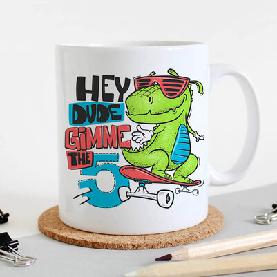 Cute Dinosaur Tasarım Kupa Bardak - Thumbnail