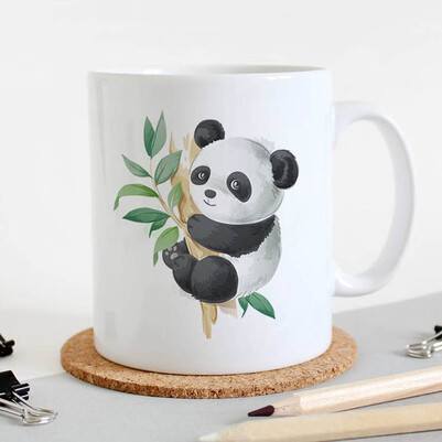 Cute Panda Tasarım Kupa Bardak - Thumbnail