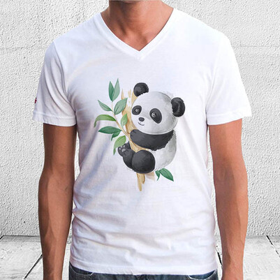 Cute Panda Tasarım Tişört - Thumbnail