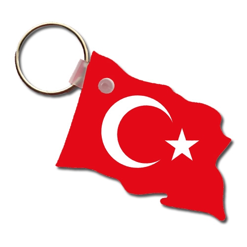 Dalgalanmış Türk Bayrağı Anahtarlık