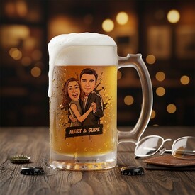  - Dans Eden Çiftler Karikatürlü Bira Bardağı