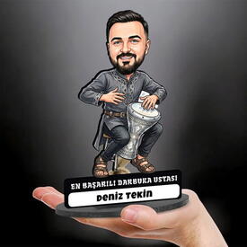 En Başarılı Rapçi Müzisyen Erkek Karikatürlü Kanvas Tablo - Thumbnail