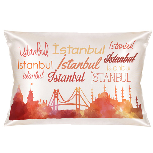 Dekoratif İstanbul Silüeti Yastık