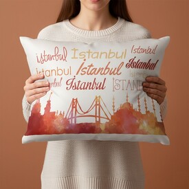  - Dekoratif İstanbul Silüeti Yastık