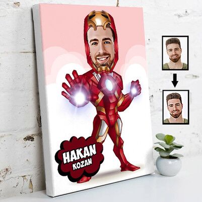  - Demir Adam Karikatürlü Kanvas Tablo