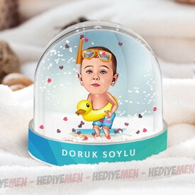 Deniz Sever Çocuk Karikatürlü Kar Küresi - Thumbnail