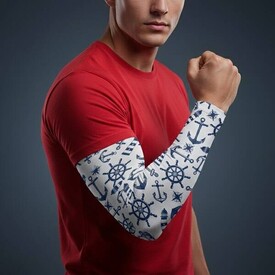  - Denizci Çapası Dövme Görünümlü Kol Çorabı