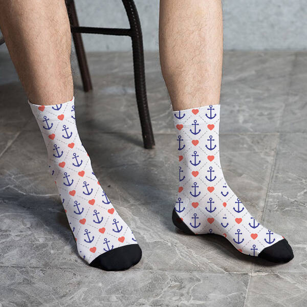Denizci Çapası Tasarım Çorap