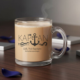 - Denizci Kaptanlara Hediye Cam Kupa Bardak