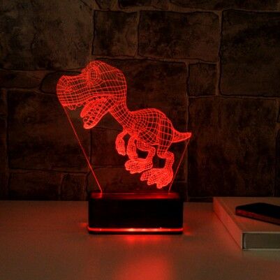  - Dinozor 3D Led Gece Lambası