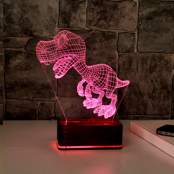 Dinozor 3D Led Gece Lambası