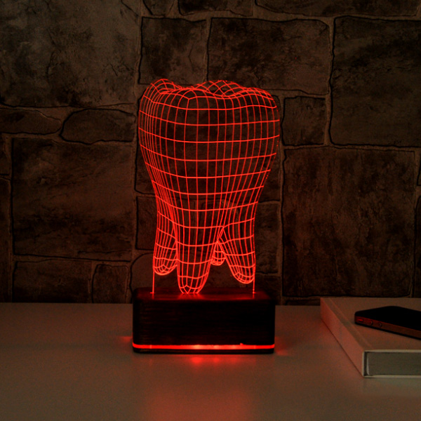 Diş Şeklinde 3D LED Lamba