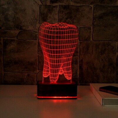 Diş Şeklinde 3D LED Lamba - Thumbnail