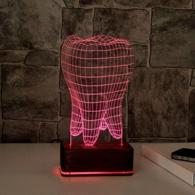 Diş Şeklinde 3D LED Lamba - Thumbnail