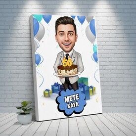  - Doğum Günüm Karikatürlü Kanvas Tablo