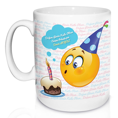 Doğum Gününe Özel Emoji Kupa Bardak