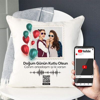 Doğum Gününe Özel Ses İzi Yastık - Thumbnail