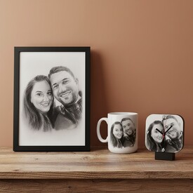  - Doğum Gününe Özel Karakalem Efektli Hediye Seti