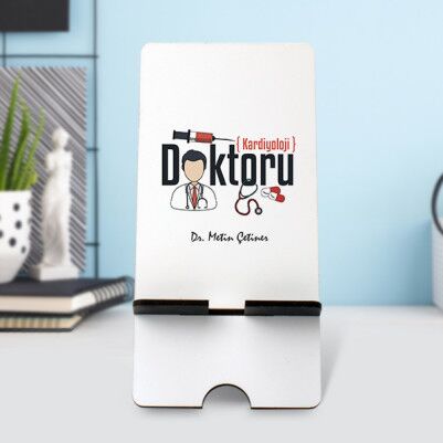 Doktora Hediye Ahşap Telefon Standı - Thumbnail