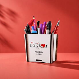 Doktorlara Özel Ahşap Kalemlik - Thumbnail