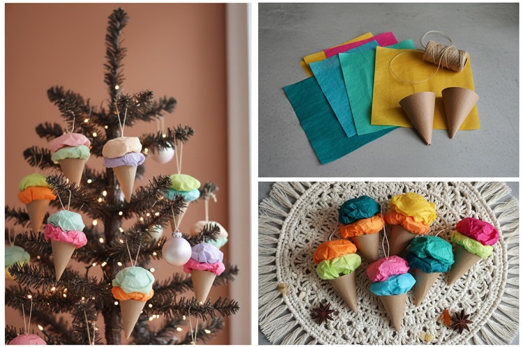 Dondurma Şeklinde Yılbaşı Ağaç Süsleri